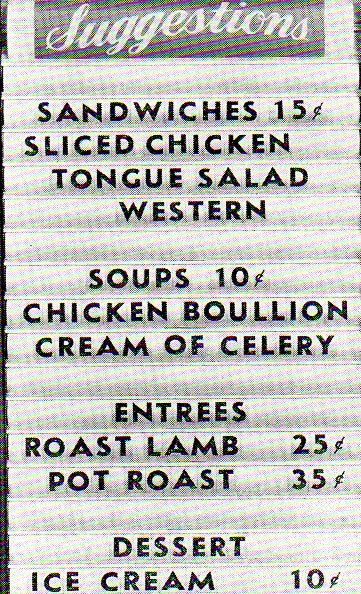 A soda fountain menu492