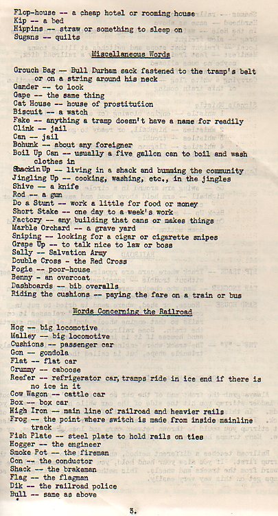 Hobos lingo c343 Hobos lingo c343