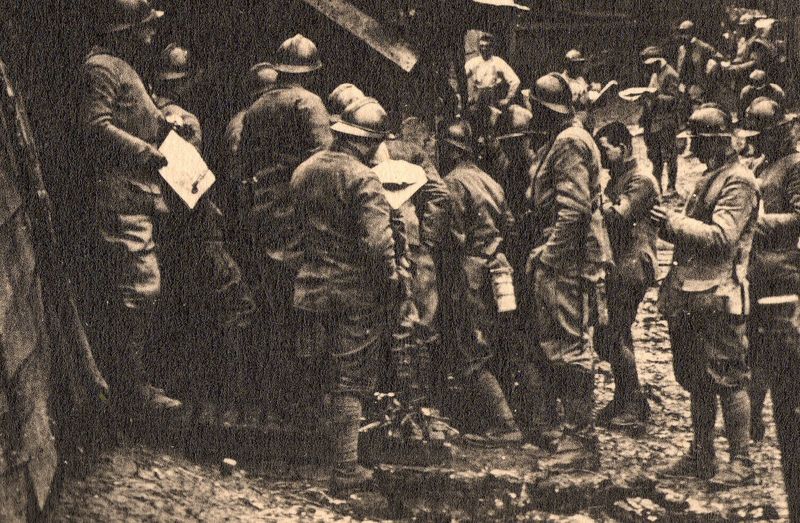 WWI photogravure--bunched group street det049