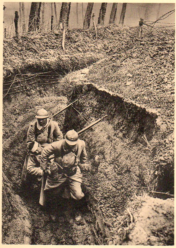 WWI photogravure--trench wounded050