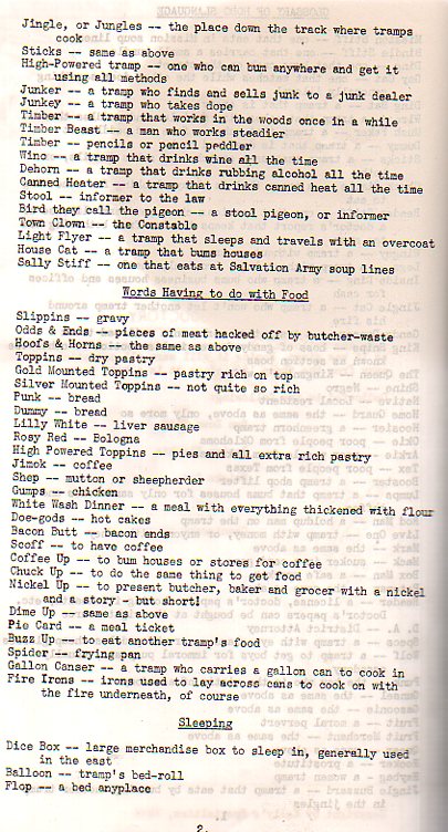 Hobos lingo b342 Hobos lingo b342