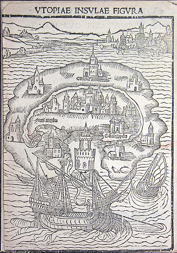 Maps imagniation More's utopia 1515