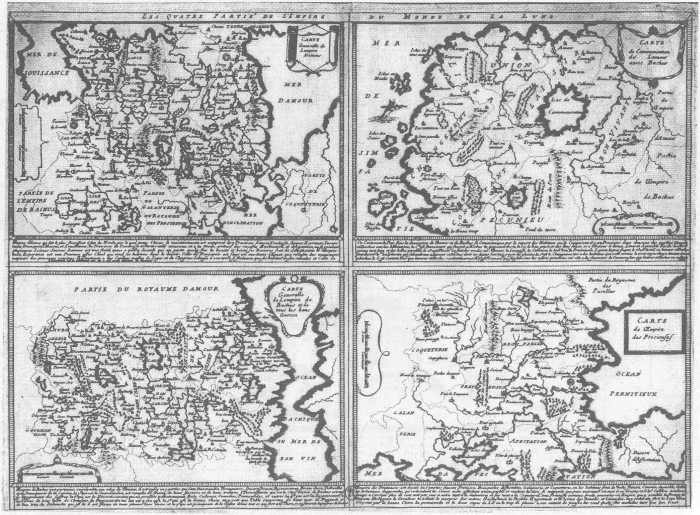 Maps Imagination Les Quatre parties de l’Empire du Monde de la Lune