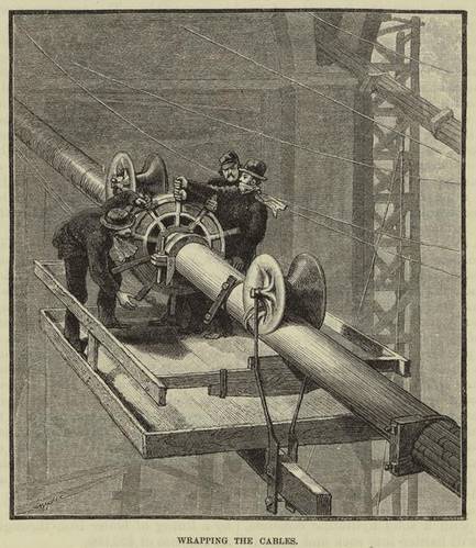 Brooklyn birdge cable wrapping