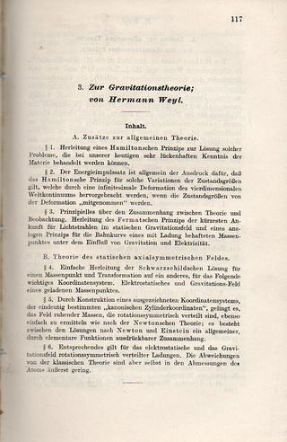 Weyl gravitationstheorie352