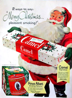 Christmas ads bad ciggies detail camels