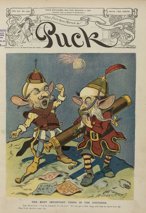 Martians and earth in background