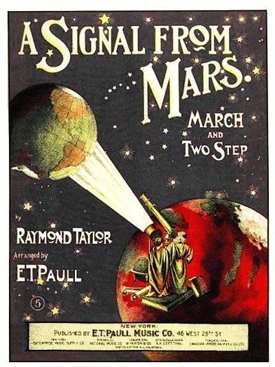 Earth viewed by Martians backwards telescope
