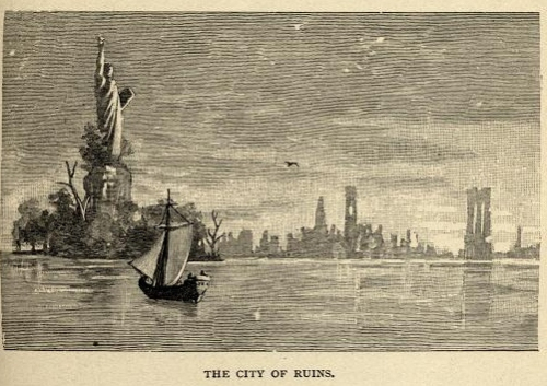 NYC in ruins  statue lib