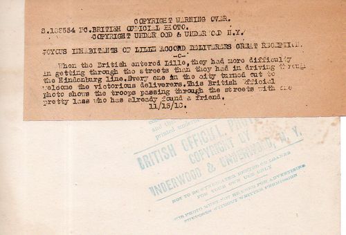 WWI  Brit Soldier reception caption003