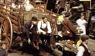 NYC lower east side--guys tossing