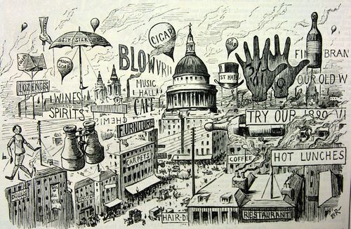 Advert posters London 1890