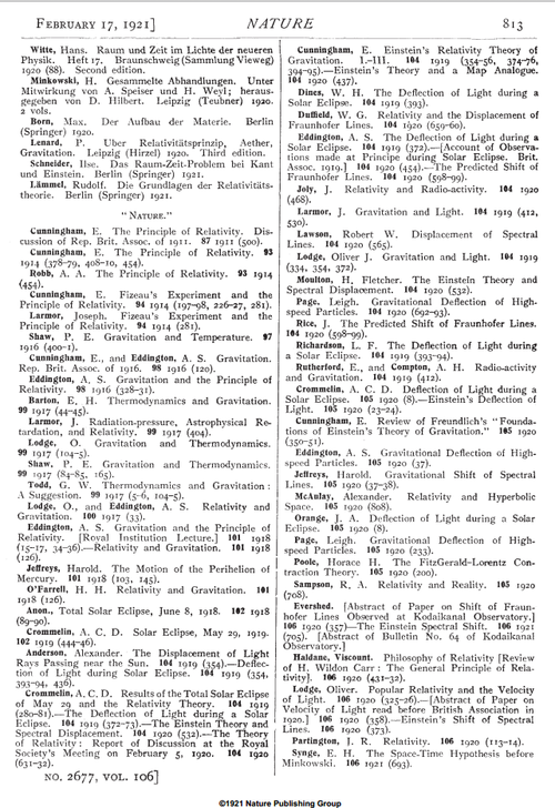 Relativity Nature Bibliog 3