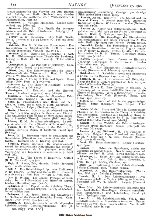 Relativity Nature Bibliog 2