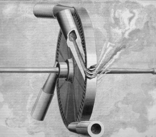 Revolving steam driven wheel228