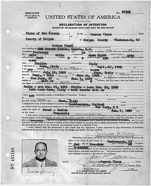 Immigration--Fermi Immigration--Fermi