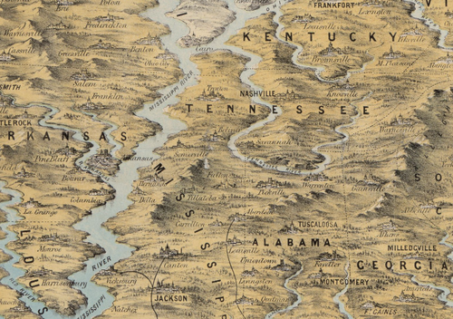Maps--Civil War--unusual perspective MS river