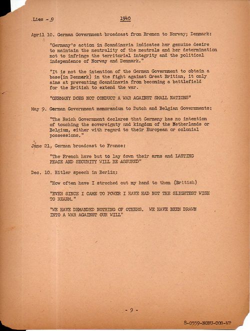 Hitler's lies 9161 Hitler's lies 9161