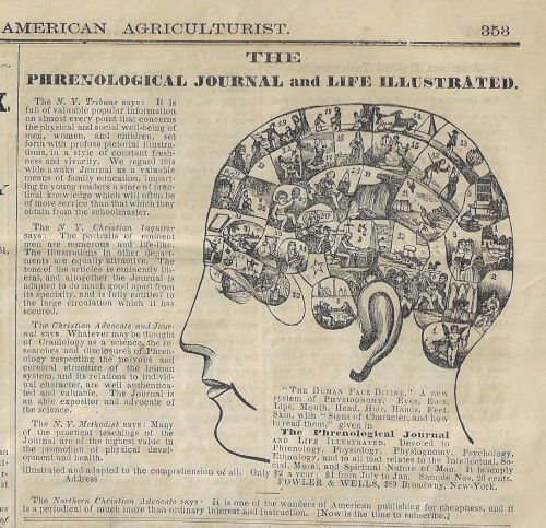 American Agriculturalist 1865 phreology