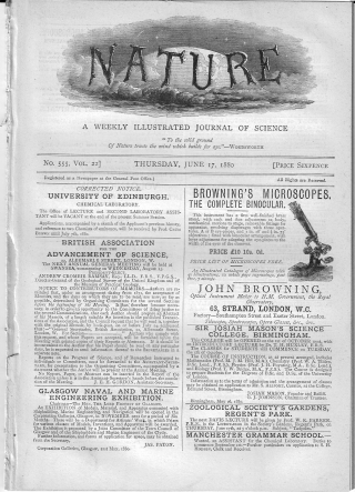 Nature 1880 Crookes