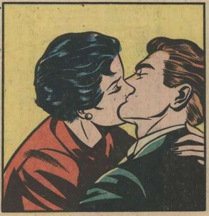 Kissing--comic book kiss Kissing--comic book kiss