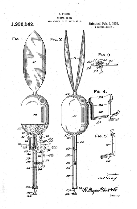 PAtent balloon aerial bomb 1919