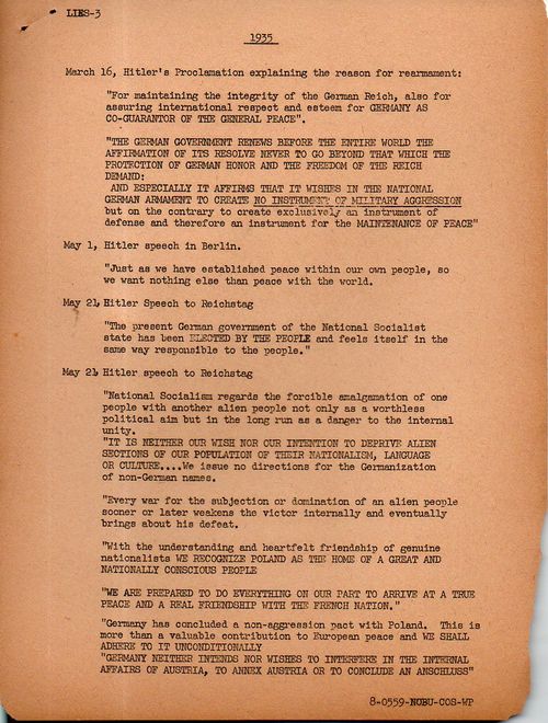 Hitler's lies 3155 Hitler's lies 3155