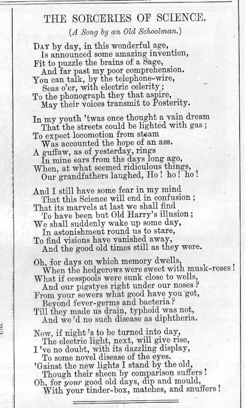 Punch Science poem 1879
