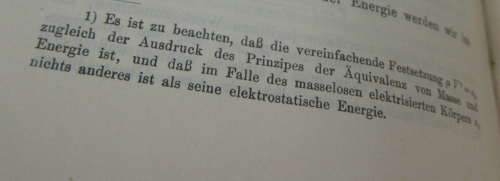 Einstein 1907 footnote quote