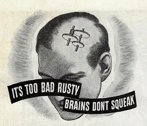 Robot brain few gears Pop Mech 1936 Robot brain few gears Pop Mech 1936