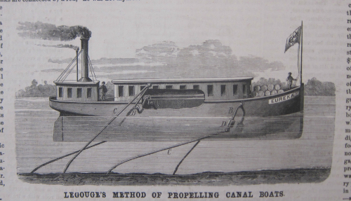 SciAm 1876 creeping canal boat