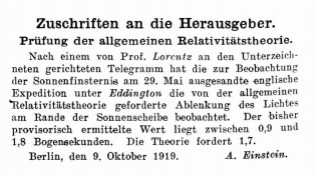 EInstein 1919