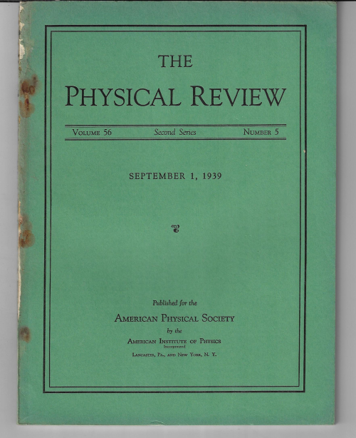 Phys Rev 1939 Oppenheimer Gravitational