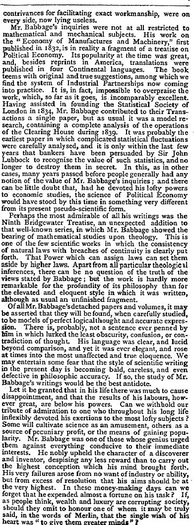 NATURE babbage obit three NATURE babbage obit three