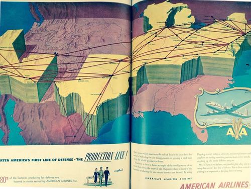Map--air route, LIFE mag