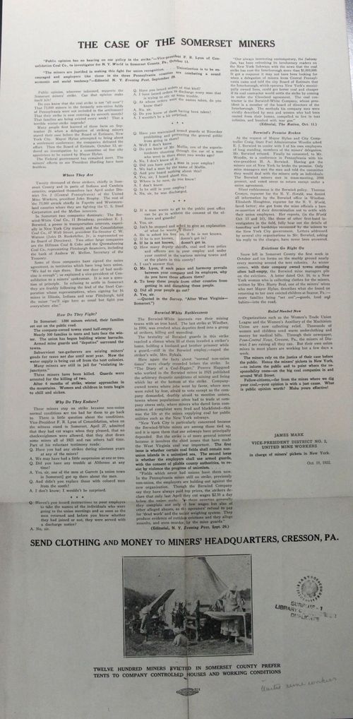 Coal strike somerset