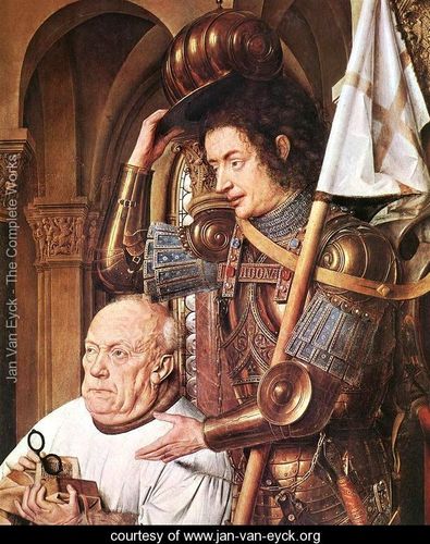 Van eyck virgin of the canon detail