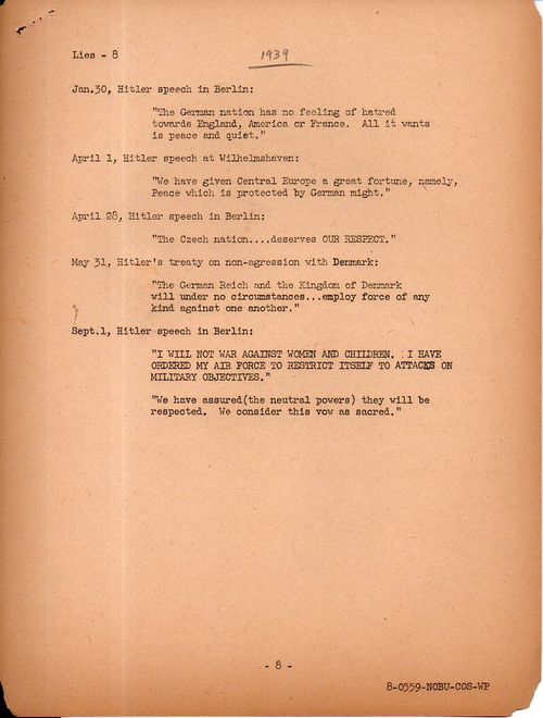 Hitler's lies 8160 Hitler's lies 8160