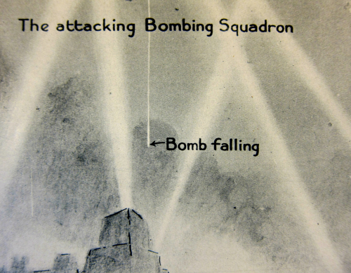 Anti-aircraft moscow bomb falling