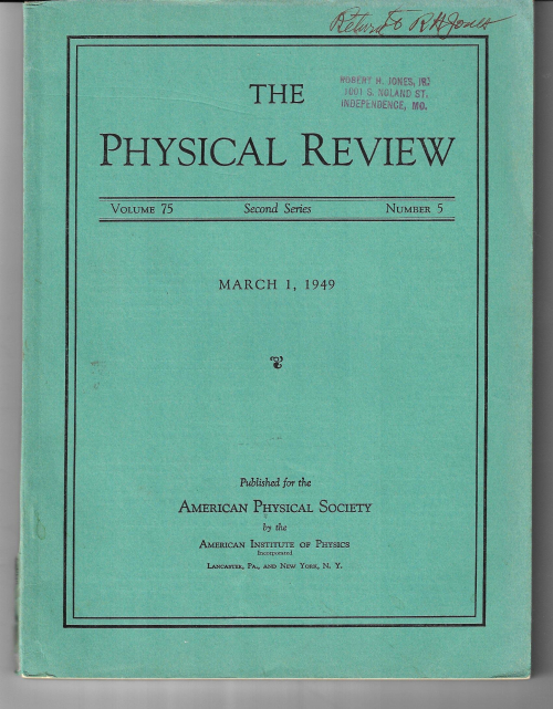 Schwinger May 1949 Schwinger May 1949