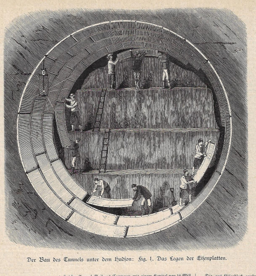 Cross section tunnel Hudson 1881 Cross section tunnel Hudson 1881