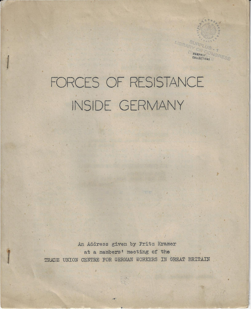 Forces of resistance inside germany