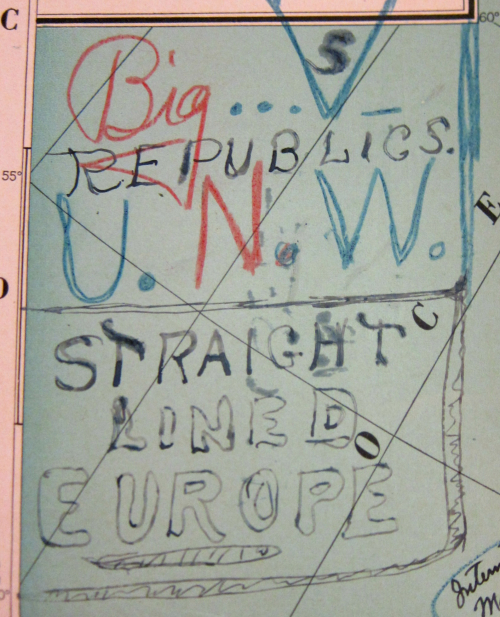 Maps Outsider 1945 world map title