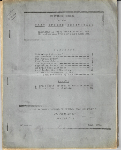 Censorship at Post Office Mencken