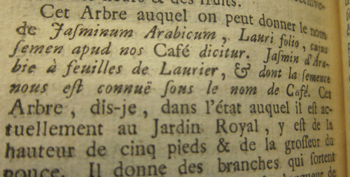 Academie science 1713 coffee