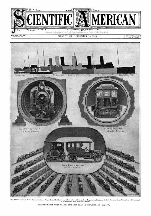 Sci AM 1906 what motive power of cunarder means