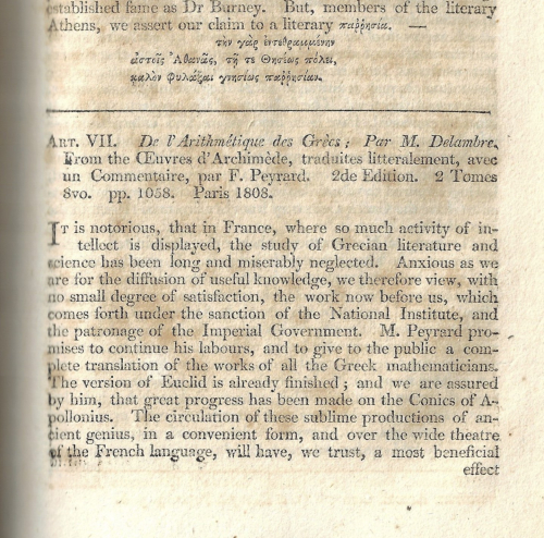 Edinburgh Review 1811 delambre