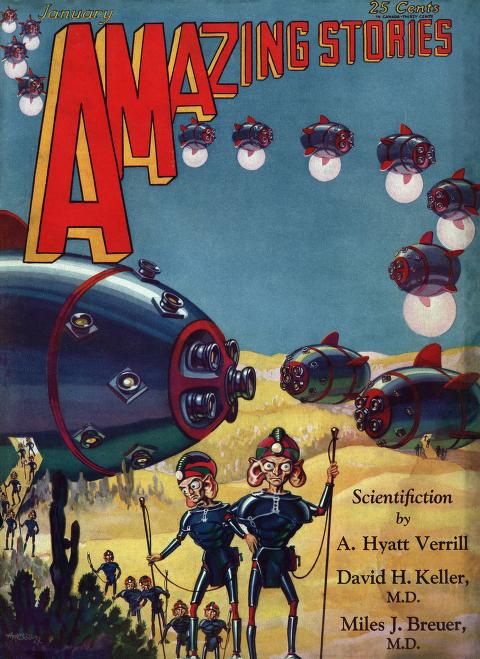 Amazing Stories 1930 Martians Einstein