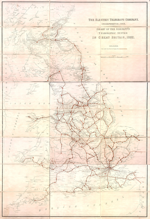 Telegraph map GB 1852