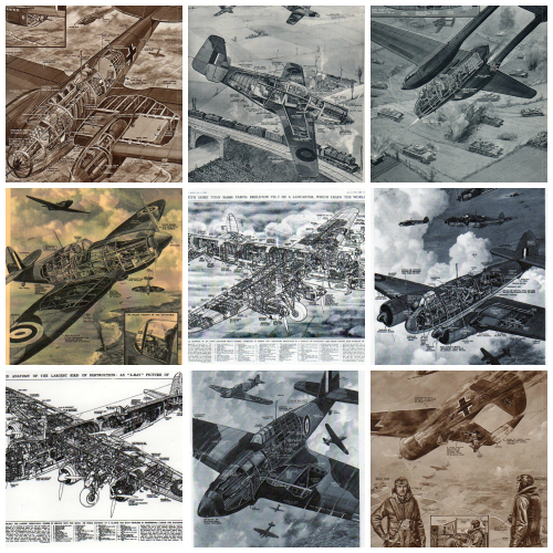 Aircraft Cross section Collage